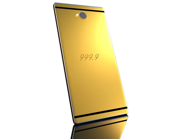 Gouden mobiele telefoon — Stockfoto