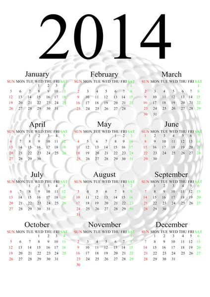 2014-es naptár — Stock Fotó