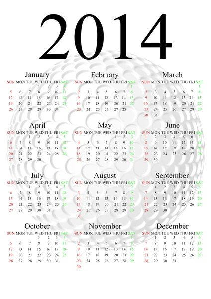 Kalender 2014 — Stockfoto