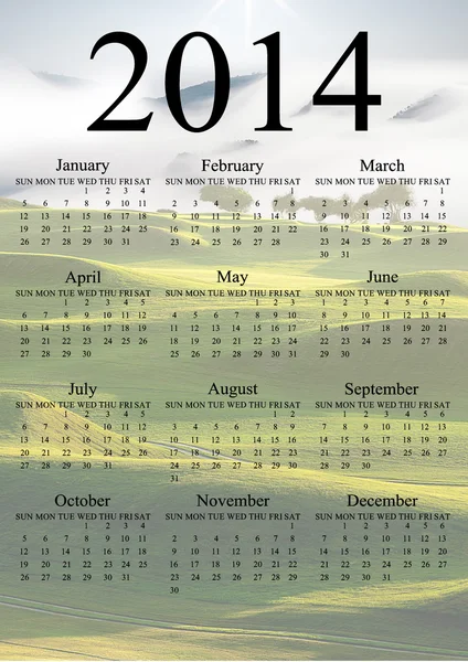 Календар 2014 — стокове фото