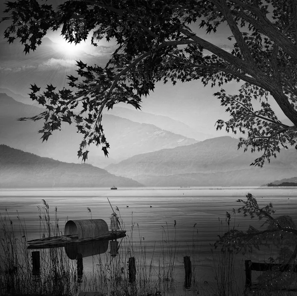 Paesaggio BW — Foto Stock