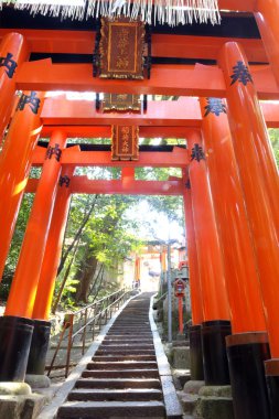 torii kapılarında fushimi Inari tapınak Kyoto, japan.fushimi Inari tapınak Close-Up