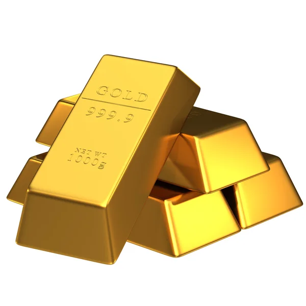 Aantal goudstaven geïsoleerd — Stockfoto