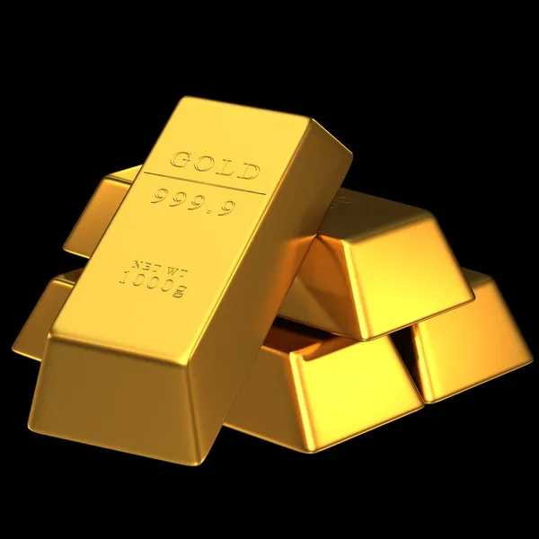 Aantal goudstaven geïsoleerd — Stockfoto
