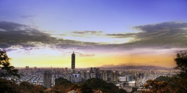 Tam Görünüm Taipei, Tayvan akşam