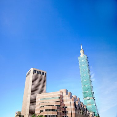 Taipei, Tayvan görüntülendi skyline durin