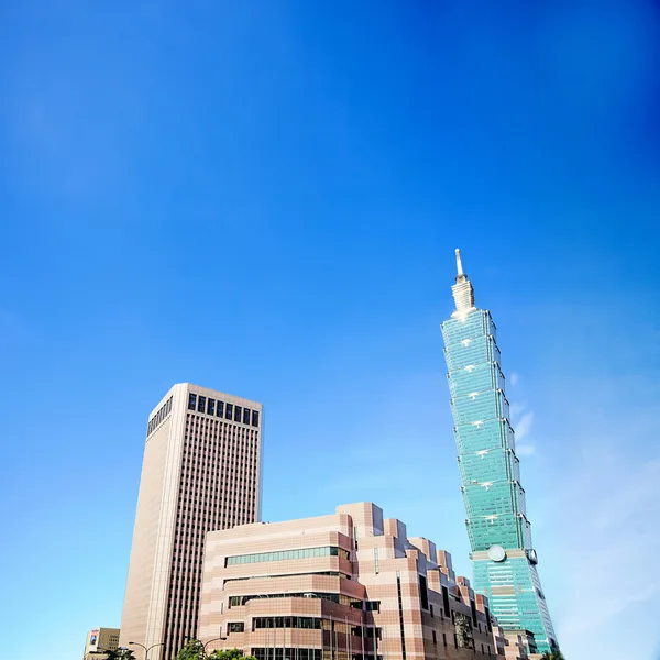 Taipei, horizonte de Taiwán visto durin —  Fotos de Stock