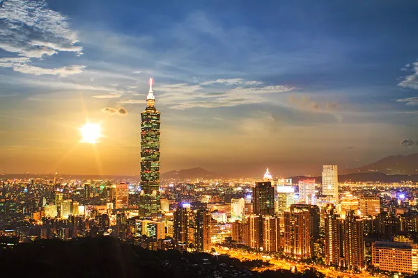 Ωραία θέα της πόλης Ταϊπέι, Ταϊβάν — Φωτογραφία Αρχείου