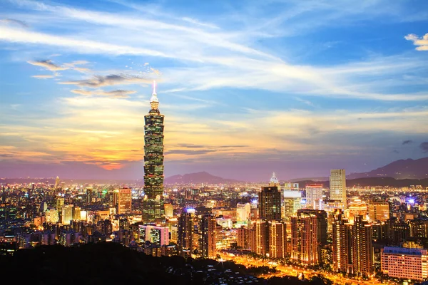 Красивый вид на город Тайбэй, Тайвань Лицензионные Стоковые Изображения