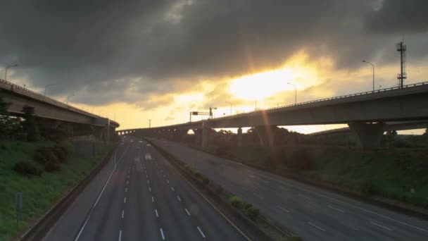 Timelapse of highway sunset, Taiwán — Vídeos de Stock