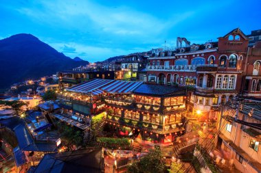Hillside bağlıyordun içinde jiufen, Tayvan.