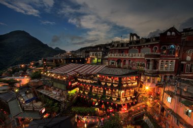 Hillside bağlıyordun içinde jiufen, Tayvan.
