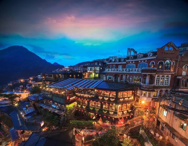 Svahu čajoven v jiufen, Tchaj-wan. — Stock fotografie