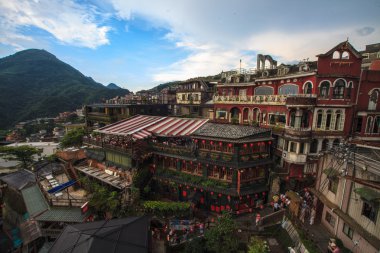 Hillside bağlıyordun içinde jiufen, Tayvan.