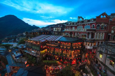 Hillside bağlıyordun içinde jiufen, Tayvan.