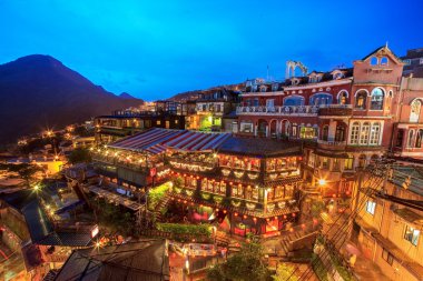 Hillside bağlıyordun içinde jiufen, Tayvan.