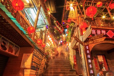 Hillside bağlıyordun içinde jiufen, Tayvan.