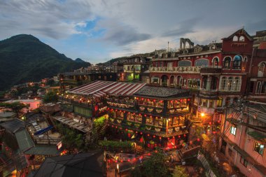 Hillside bağlıyordun içinde jiufen, Tayvan.
