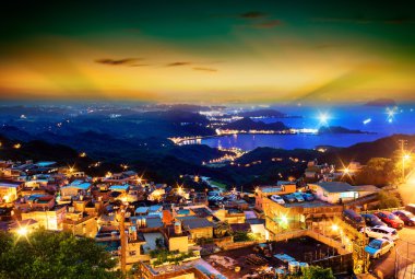 Hillside bağlıyordun içinde jiufen, Tayvan.