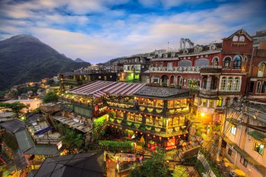 Hillside bağlıyordun içinde jiufen, Tayvan.