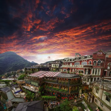 Hillside bağlıyordun içinde jiufen, Tayvan.