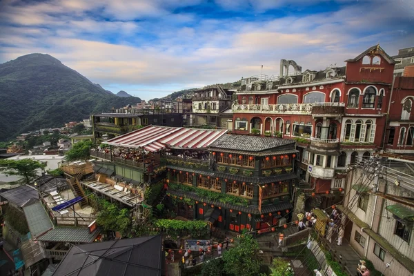 Heuvel theehuizen in jiufen, taiwan. — Stockfoto