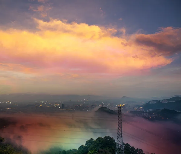 Skyline des Xinyi Distrikts in der Innenstadt von Taipeh, Taiwan — Stockfoto