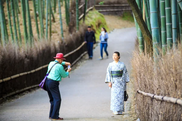 Der Bambuswald von Kyoto, Japan — Stockfoto