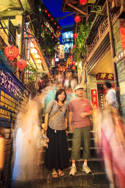 Paisagens na montanha à beira-mar em Jiufen, Taiwan — Fotografia de Stock