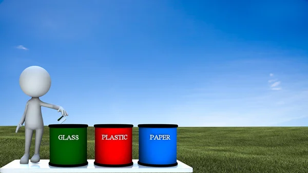 Recycle bin with nice background — Stock Photo, Image