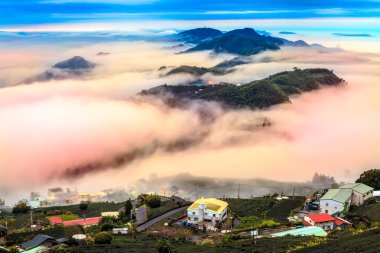 güzel bir çay bahçesi günbatımı