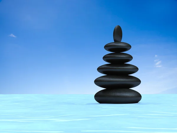 Zen stones in water — Stock Photo, Image