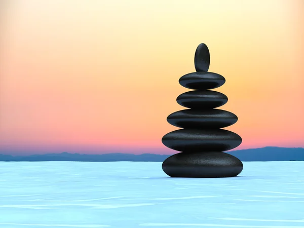 Zen stones ve vodě — Stock fotografie