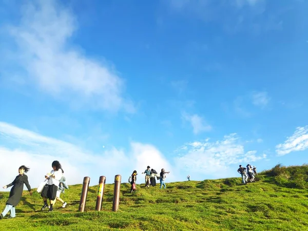 Qingtiangang Taiwan Oct 2021 Fonte Natural Gramíneas Alpinas Está Shangshan — Fotografia de Stock