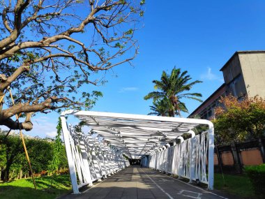 Taipei, Tayvan-Nov 15, 2021: Taipei Aborjin Lezzet Pavyonu Taipei Çiçek Fuarı Park-Sanat Parkı 'nın ortasında yer almaktadır..