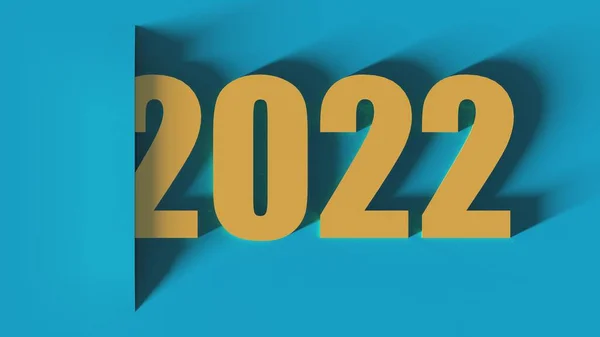 快乐新年2022设计的3D渲染 — 图库照片