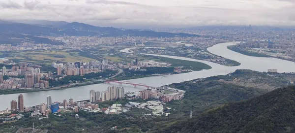 Tamsui Rivier Guanyin Mountain New Taipei City Taiwan — Stockfoto