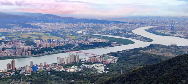 Tamsui Rivier Guanyin Mountain New Taipei City Taiwan — Stockfoto