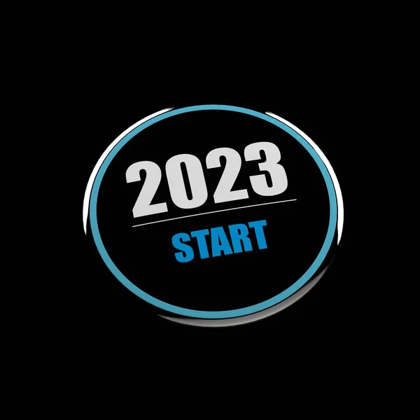 Renderização 2023 Início Ano Btn — Fotografia de Stock