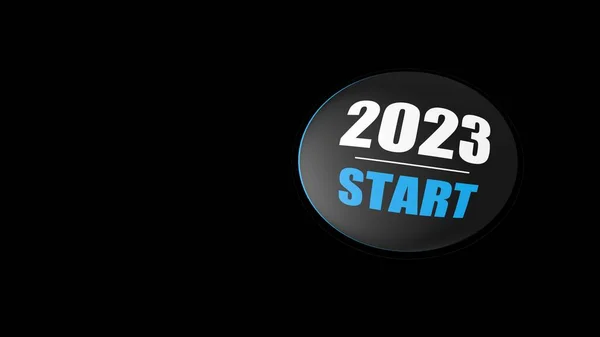Renderização 2023 Ano Início Btn — Fotografia de Stock