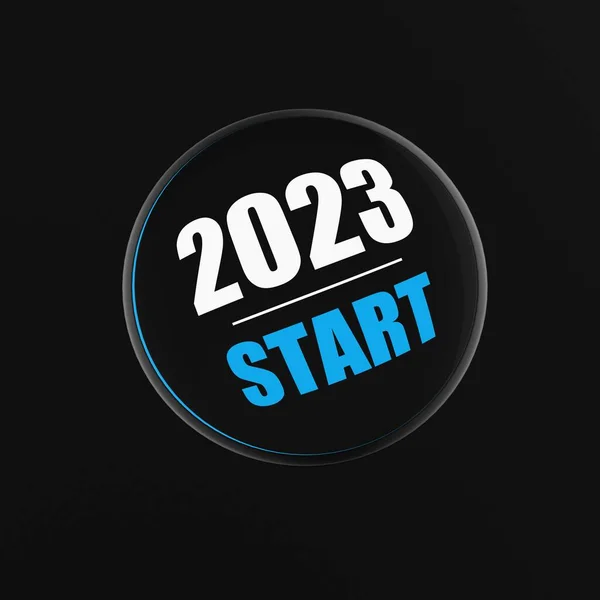 Rendering Von 2023 Jahr Anfang Btn — Stockfoto