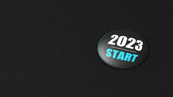 Renderowanie 2023 Rok Początek Btn — Zdjęcie stockowe