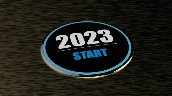 Renderização 2023 Ano Início Btn — Fotografia de Stock