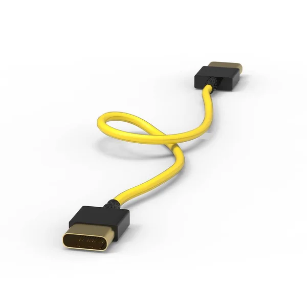 Renderizado Cable Usb Icon Aislado Con Fondo Claro — Foto de Stock