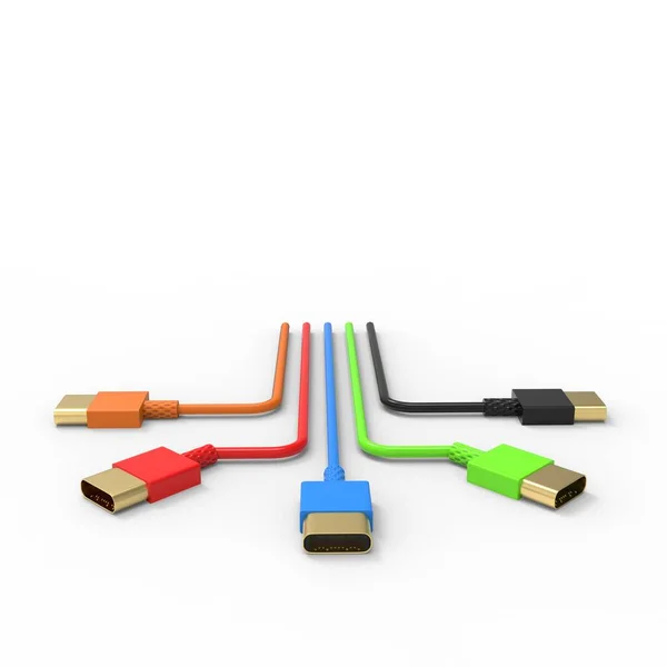 Rendering Von Usb Kabel Icon Isoliert Mit Klarem Hintergrund — Stockfoto