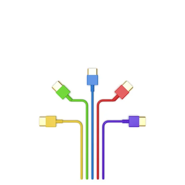 Rendering Del Cavo Usb Icon Isolato Con Sfondo Chiaro — Foto Stock