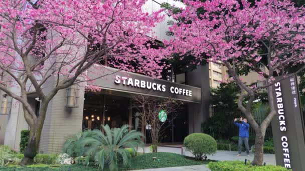 Linkou Taiwán Jan 2022 Starbucks Linko New Taipei City Taiwán — Vídeos de Stock