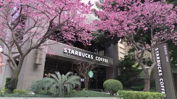 Linkou Tayvan Ocak 2022 Linko New Taipei City Tayvan Starbucks — Stok video