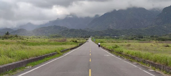 Vista Aérea Del Hermoso Campo Arroz Terrazas Carretera Taitung Taiwán —  Fotos de Stock