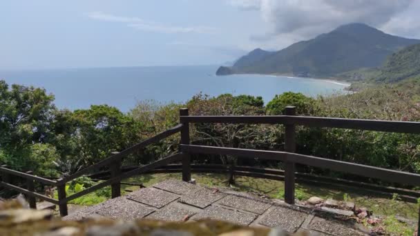 Hualien Oceaan Van Taiwan China Mooie Blauwe Zee Met Weelderige — Stockvideo